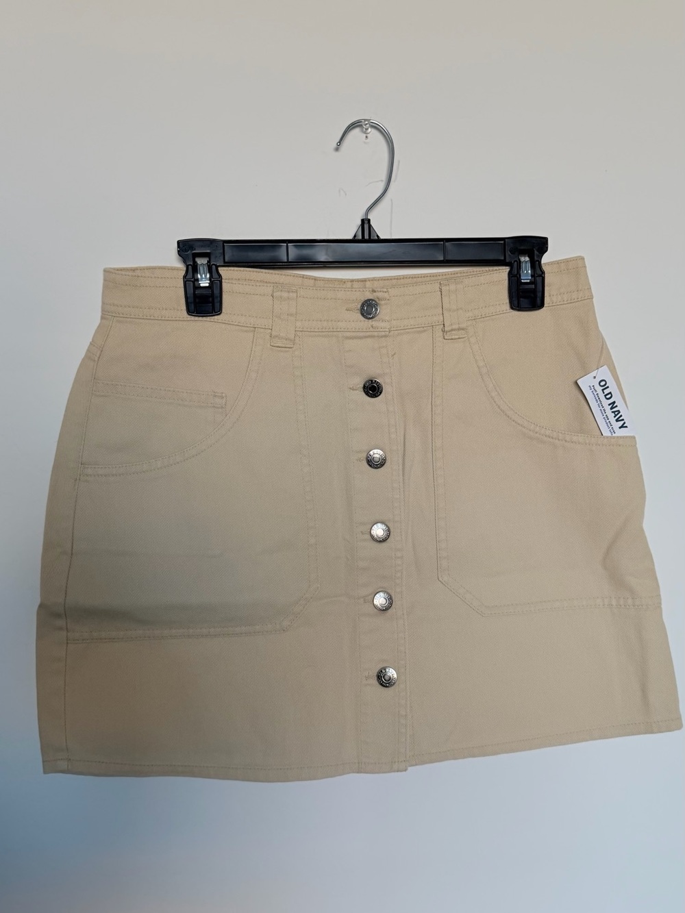 NWT Old Navy Women's Beige Button-Front Mini Skirt